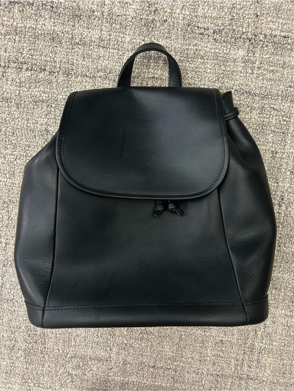 L.L. Bean Vintage Black Leather Backpack - Excellent Condition